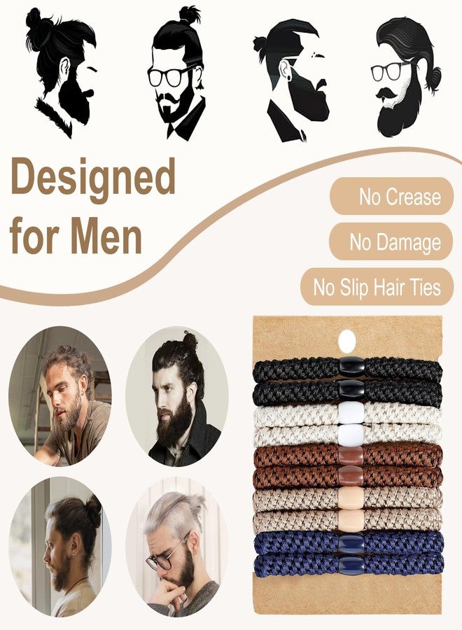 Clofiak Hair Ties for Men, 10Pcs Mens Bracelet Braided Hair Ties, No Crease No Damage, Curly Thick Dense Long Hair Ties for Guys - Image 3